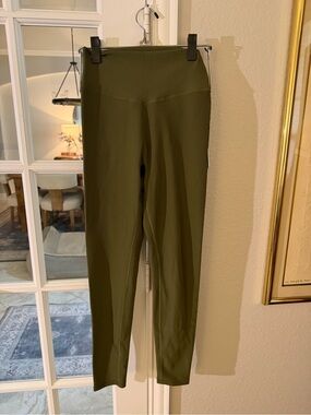 Buffbunny Material Girl Ribbed Leggings – Olive Green